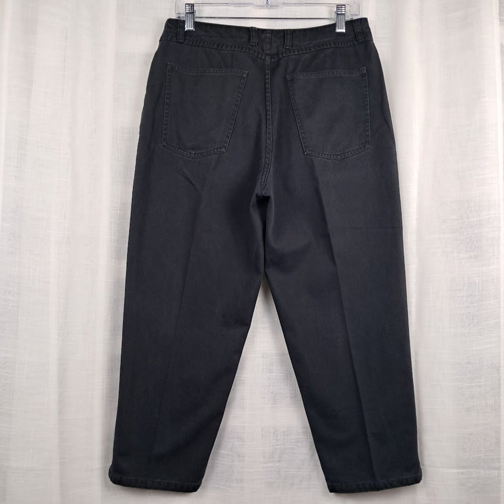 Talbots 10P Vintage 90s Black High Waisted Relaxed Tapered Mom Jeans Ankle - Picture 4 of 7